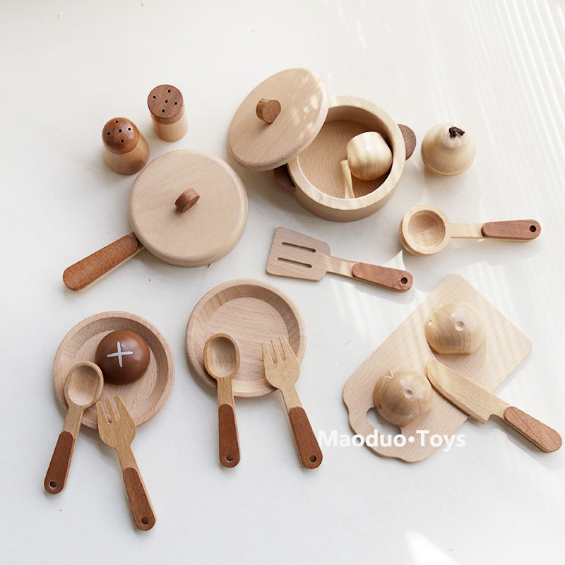 Kids Outdoor Kitchen Accessories - مجموعة ألعاب مطبخ خشبية للأطفال من