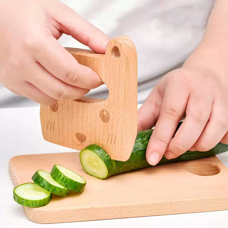 سكين خشبي للأطفال لطيف الأسماك - مراجعة Kids Outdoor Kitchen Accessories وسعره
